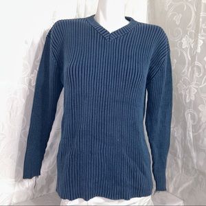 REQUEST Cerulean Knot Ribbed Stretch Sweater